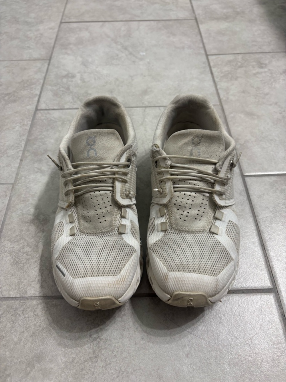 On Running Cloud 6 white Neutral Mesh Sneakers